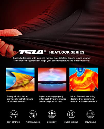 Men's Thermal Compression Shirts Hoodie with Mask, Long Sleeve Winter Sports Base Layer Top, Active Running Shirt