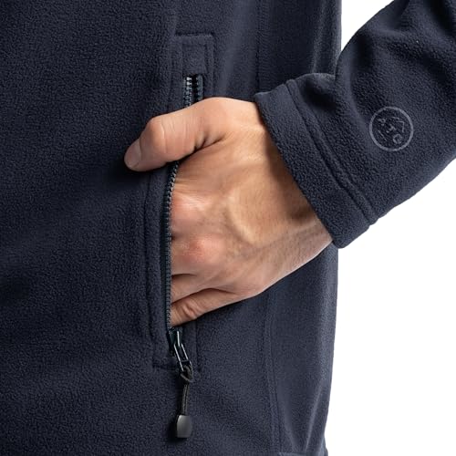 Men's Color Block Micro Fleece Mock Neck Jacket