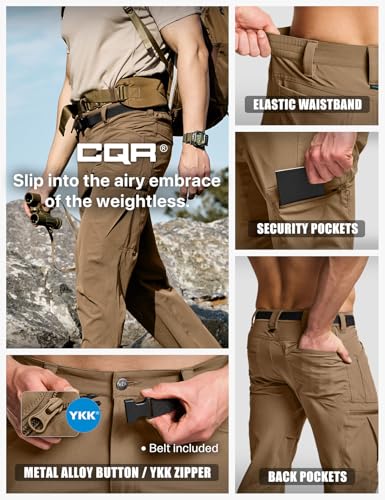519KjnZlBYL-1.jpg Men's Quick Dry Tactical Pants, Water Resistant Outdoor Pants, Lightweight Stretch Cargo Work Hiking Pants