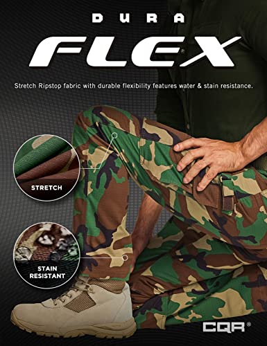 Men's Flex Ripstop Work Pants, Water Resistant Tactical Pants, Outdoor Utility Operator EDC Cargo Pants