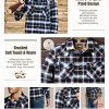 51AbXmFP8L.jpg Men's 100% Cotton Plaid Flannel Shirt, Long Sleeve Shirt Jackets, Casual Outdoor Jacket with Pockets