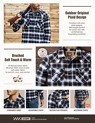 51AbXmFP8L.jpg Men's 100% Cotton Plaid Flannel Shirt, Long Sleeve Shirt Jackets, Casual Outdoor Jacket with Pockets