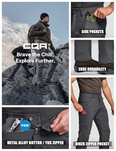 Men's Active Flex Tactical Pants, Water Resistant Lightweight Stretch Cargo Work Hiking Pants