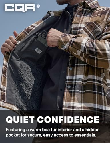 51CPXY1kWuL.jpg Men's Plaid Flannel Shirt Jacket, Long Sleeve Soft Warm Sherpa/Quilted Lined Jacket, Outdoor Button Up/Zip-Front Jacket