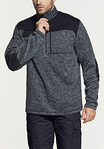 51FgA0bTDuL.jpg Men's Thermal Fleece Half Zip Pullover, Winter Outdoor Warm Sweater, Lightweight Long Sleeve Sweatshirt