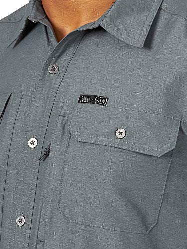 by Wrangler Men's Long Sleeve Mixed Material Shirt
