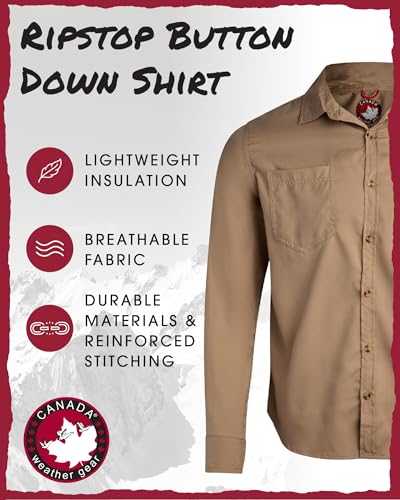 51GovAoX6tL.jpg Men's Button Down Shirt - Breathable Mesh Lined Casual Ripstop Long and Short Sleeve Shirt (Sizes: S-XXL)