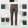 Rise Men's Technical Outdoor Hiking Cargo Pants Water Resistant Lightweight Cotton Nylon Work Pants for Men 8 Pockets
