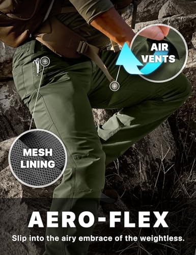 51Lw36QNZKL.jpg Men's Quick Dry Tactical Pants, Water Resistant Outdoor Pants, Lightweight Stretch Cargo Work Hiking Pants