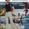 Men's Lightweight Fishing Pants with Belt 5 Zip Pockets Waterproof Quick-Dry Travel Hiking Outdoor Pants