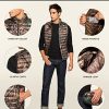 Men's Lightweight Packable Accent Puffer Vest, Water-Resistant Winter Outdoor Vests
