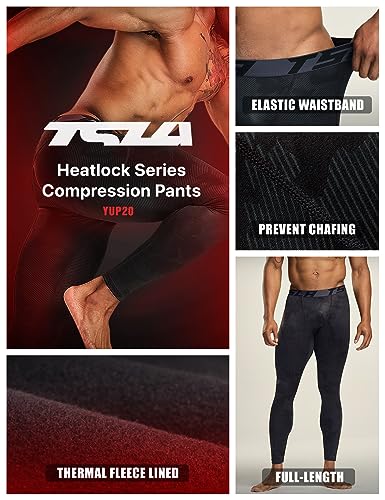 Men's Thermal Compression Pants, Athletic Sports Leggings & Running Tights, Wintergear Base Layer Bottoms