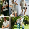 Men's Fishing Shirts Lightweight Cool Quick Dry Sun Protection UV Short Sleeve Shirt for Casual Hiking Safari Travel