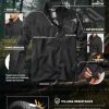 Men's Quarter Zip Utility Fleece Pullover, Outdoor Casual Thermal Sweater, Chest Zipper Pocket, Mock Neck Long Sleeve