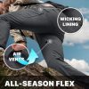 Men's Active Flex Tactical Pants, Water Resistant Lightweight Stretch Cargo Work Hiking Pants
