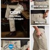 Men's Vent Stretch Pants, Quick Dry Lightweight Casual Cargo Pants, Water Resistant Straight-Fit Utility Work Pants