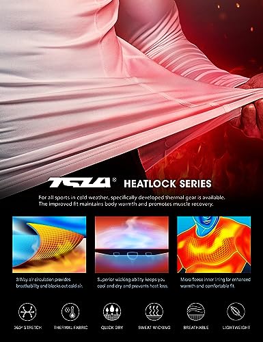 Men's Thermal Long Sleeve Compression Shirts, Mock/Turtleneck Winter Sports Running Base Layer Top