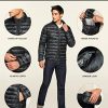 Men's Lightweight Packable Accent Puffer Jacket, Water-Resistant Winter Jackets