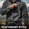 Men's All Cotton Flannel Shirt, Long Sleeve Casual Button Down Plaid Shirt, Brushed Soft Outdoor Tactical Work Shirts