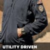 Men's Full-Zip Tactical Jacket, Soft Warm Military Winter Fleece Jackets, Outdoor Coats with Zipper Pockets