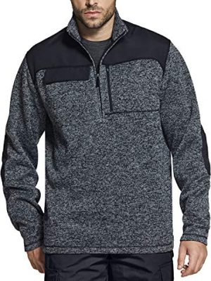 Men's Thermal Fleece Half Zip Pullover, Winter Outdoor Warm Sweater, Lightweight Long Sleeve Sweatshirt