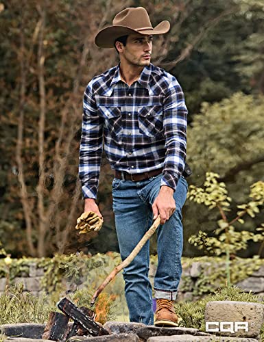 51ckiAV00jL.jpg Men's 100% Cotton Plaid Flannel Shirt, Long Sleeve Shirt Jackets, Casual Outdoor Jacket with Pockets