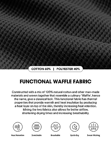 51comnYwVRL.jpg Men's Long Sleeve Thermal Underwear Tops, Midweight Waffle Shirt, Winter Cold Weather Thermal Shirts
