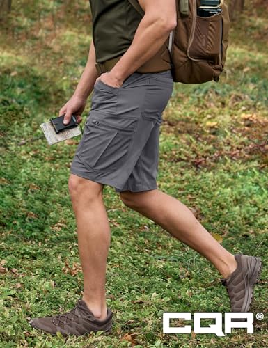 Men's Quick Dry Stretch Hiking Cargo Shorts, Lightweight Water Resistant Tactical Casual, Golf & Outdoor with Pockets
