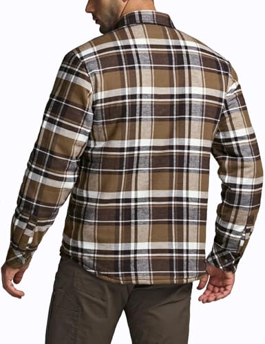 51h6HPsfsYL.jpg Men's Plaid Flannel Shirt Jacket, Long Sleeve Soft Warm Sherpa/Quilted Lined Jacket, Outdoor Button Up/Zip-Front Jacket