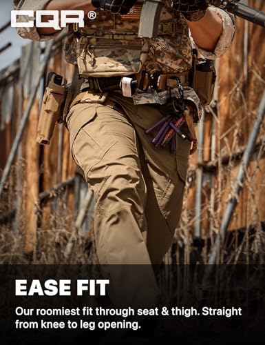 Men's Tactical Pants, Water Resistant Ripstop Cargo Pants, Lightweight EDC Work Hiking Pants, Outdoor Apparel