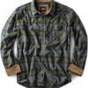 Men's All Cotton Flannel Shirt, Long Sleeve Casual Button Down Plaid Shirt, Brushed Soft Outdoor Tactical Work Shirts