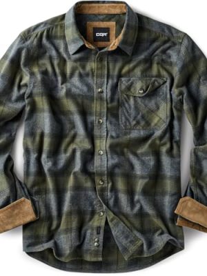 Men's All Cotton Flannel Shirt, Long Sleeve Casual Button Down Plaid Shirt, Brushed Soft Outdoor Tactical Work Shirts