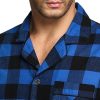 51kOKaolKsL.jpg Men's 100% Cotton Plaid Flannel Pajama Set, Brushed Soft Lounge & Sleep PJ Top & Bottom with Pockets