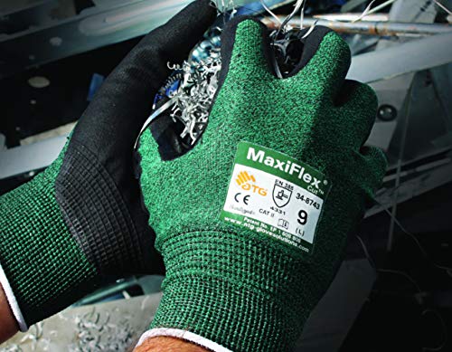 51ngLabbqWL.jpg ATG 34-8743/L MaxiFlex Cut - Black Micro-Foam Nitrile Coated Palm And Fingers - Large - 12 Pair Per Box