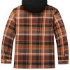 51peuROkFGL.jpg Men's Thicken Plaid Hooded Flannel Shirt Jacket with Quilted Lined,Zipper&Snap