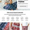 Men's 100% Cotton Plaid Flannel Pajama Pants, Brushed Soft Lounge & Sleep PJ Bottoms with Pockets