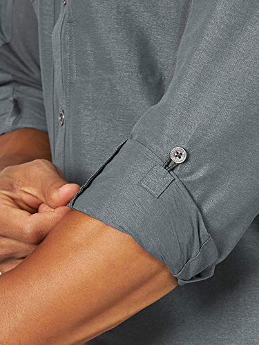 by Wrangler Men's Long Sleeve Mixed Material Shirt