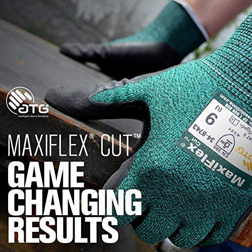 51rSuxQayML.jpg ATG 34-8743/L MaxiFlex Cut - Black Micro-Foam Nitrile Coated Palm And Fingers - Large - 12 Pair Per Box