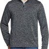 51roW2DMy1L.jpg Men's Quarter Zip Thermal Fleece Lined Sweater, Winter Lightweight Soft Pullover Collar Sweatshirt