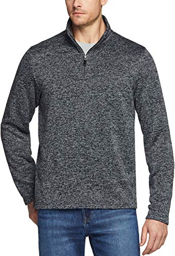 51roW2DMy1L.jpg Men's Quarter Zip Thermal Fleece Lined Sweater, Winter Lightweight Soft Pullover Collar Sweatshirt