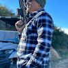 51s2IQBzqAL.jpg Men's 100% Cotton Plaid Flannel Shirt, Long Sleeve Shirt Jackets, Casual Outdoor Jacket with Pockets