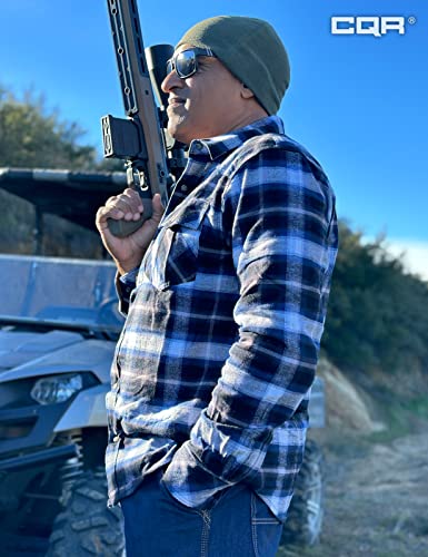 51s2IQBzqAL.jpg Men's 100% Cotton Plaid Flannel Shirt, Long Sleeve Shirt Jackets, Casual Outdoor Jacket with Pockets