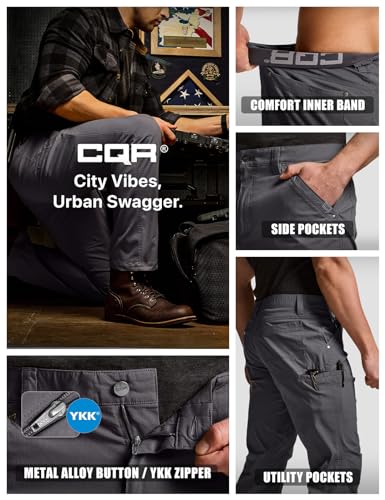 Men's Vent Stretch Pants, Quick Dry Lightweight Casual Cargo Pants, Water Resistant Straight-Fit Utility Work Pants