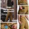 Men's Winter Fleece Lined Pants, Water-Resistant Outdoor Stretch Work Pants, Windproof Casual Pants with Pockets