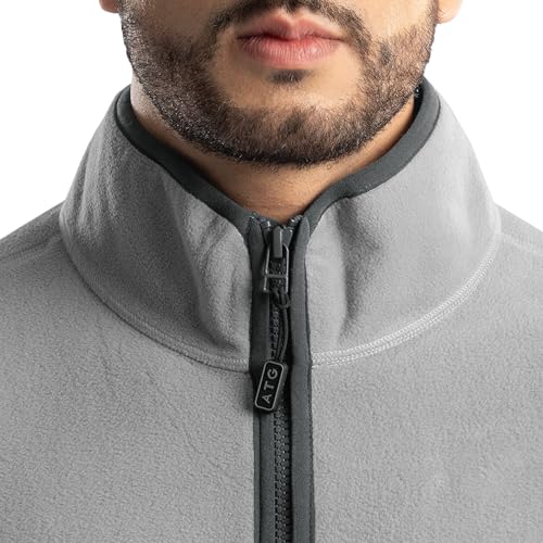 ATG by Wrangler Men's Color Block Micro Fleece Mock Neck Jacket