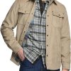51vGofjH2HL.jpg Men's Flannel Lined Shirt Jackets, Long Sleeved Rugged Plaid Cotton Brushed Suede Shirt Jacket
