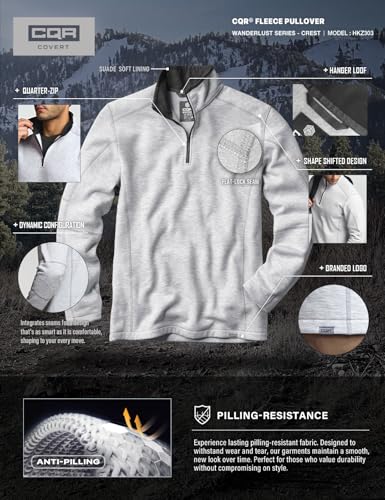 Men's Thermal Fleece Quarter Zip Sweater, Outdoor Lightweight Long Sleeve Pullover, Casual Mock Neck Polo Sweaters