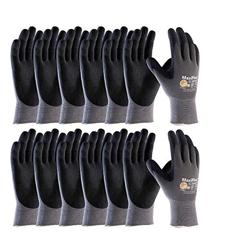ATG 34-874/S MaxiFlex Ultimate - Nylon, Micro-Foam Nitrile Grip Gloves - Black/Gray - Small - 12 Pair Per Pack
