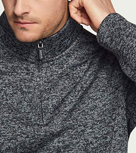 61DpCxGZV9L.jpg Men's Quarter Zip Thermal Fleece Lined Sweater, Winter Lightweight Soft Pullover Collar Sweatshirt